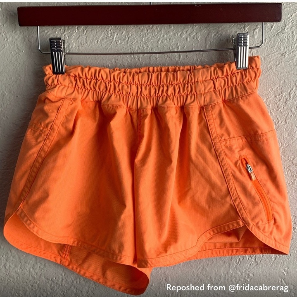 Orange lululemon shorts
